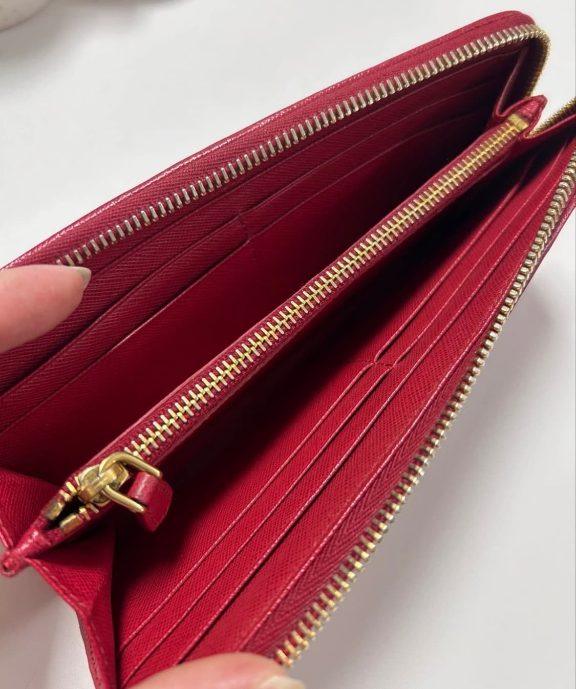 프라다 퀼팅 장지갑 레드 + 더스트백 / 프라다 지갑 상품이미지2