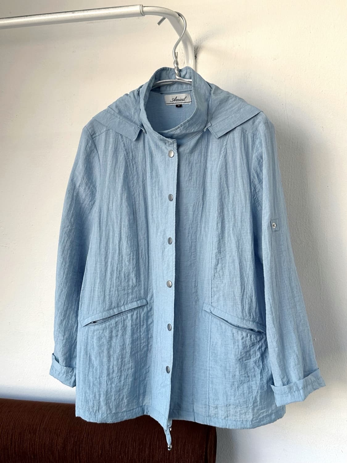 Rayon nylon blend volume easy jacket 상품이미지1