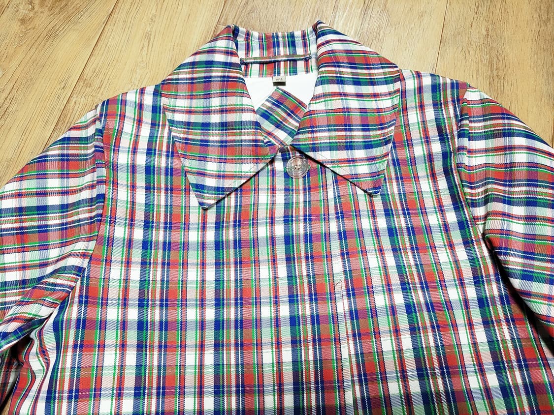 버버리(Burberry) 마이크로체크 실크블렌드 카코트 55-66 상품이미지5