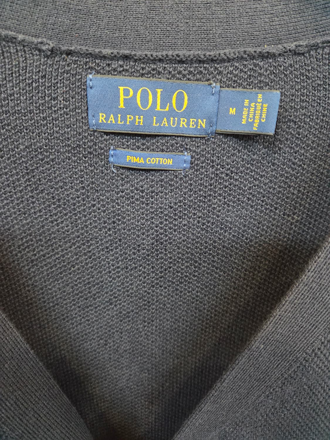 폴로랄프로렌 피마코튼 와플 가디건 m 다크네이비  상품이미지3