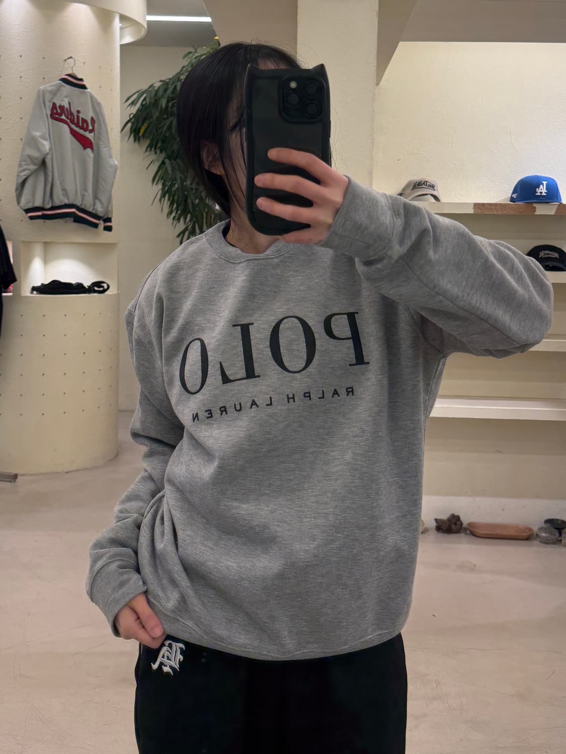 폴로 랄프로렌 신형 빅로고 그레이 맨투맨 U75 상품이미지1