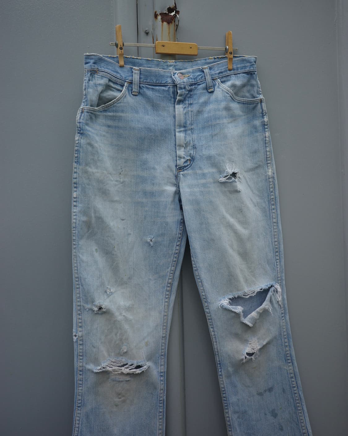 70‘s Wrangler 디스트레스드 데님 플레어 팬츠 상품이미지2