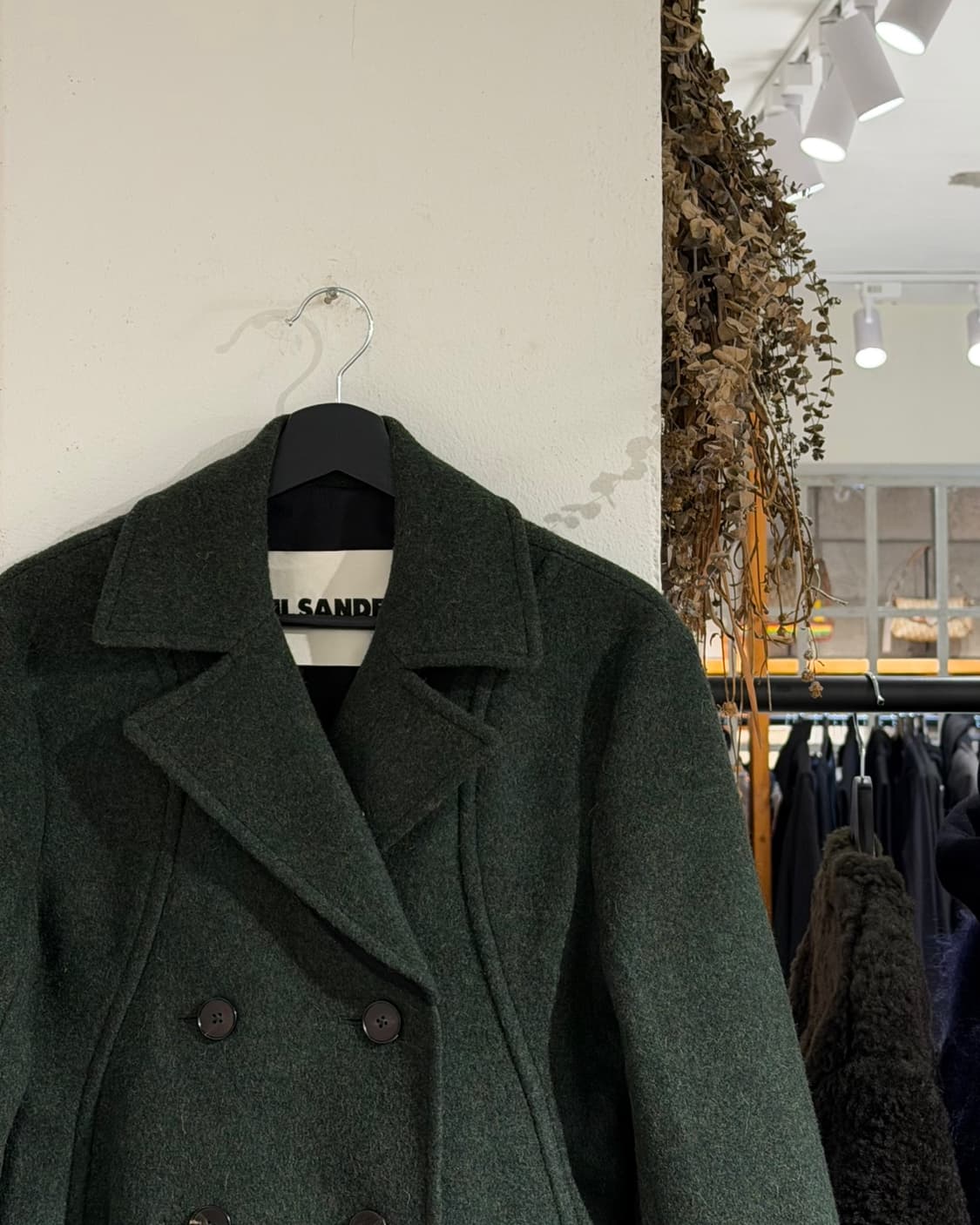 질샌더 카키 에이라인 더블 브레스티드 울 피코트 상품이미지3