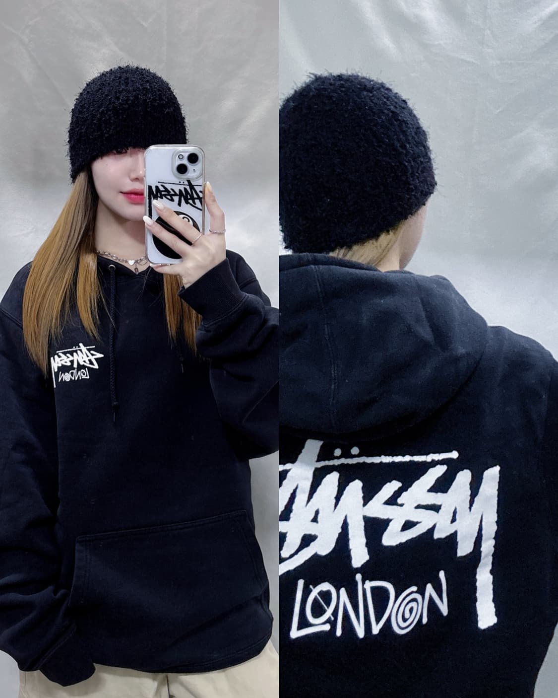 스투시 런던 블랙 빅로고 후ㄷ 상품이미지1