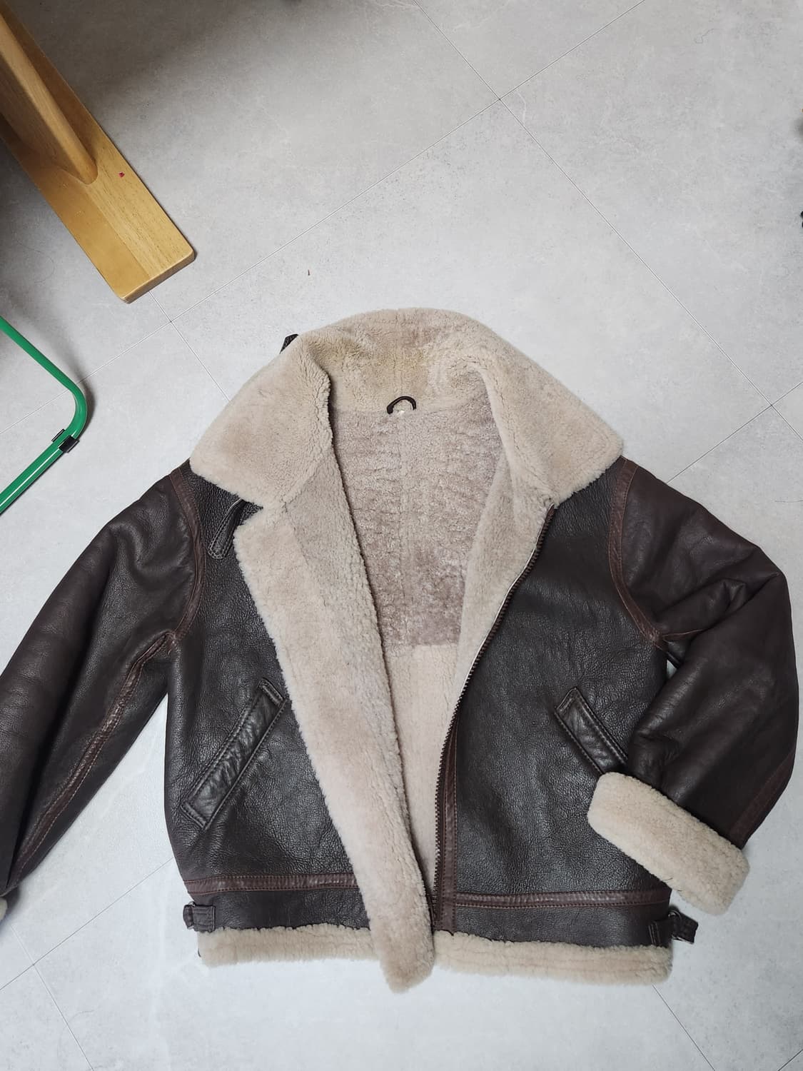 B-3  100%양가죽 양모 무스탕 자켓 115-120 xxxl 상품이미지2