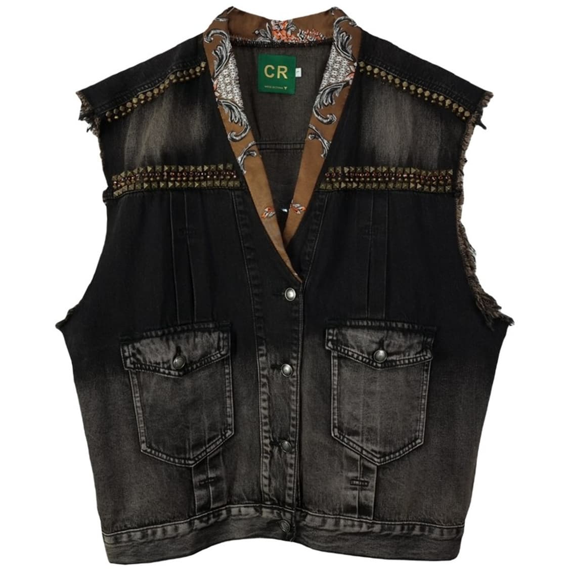 [빈티지] 반다나 카라 데님 베스트 조끼 M19694 상품이미지2