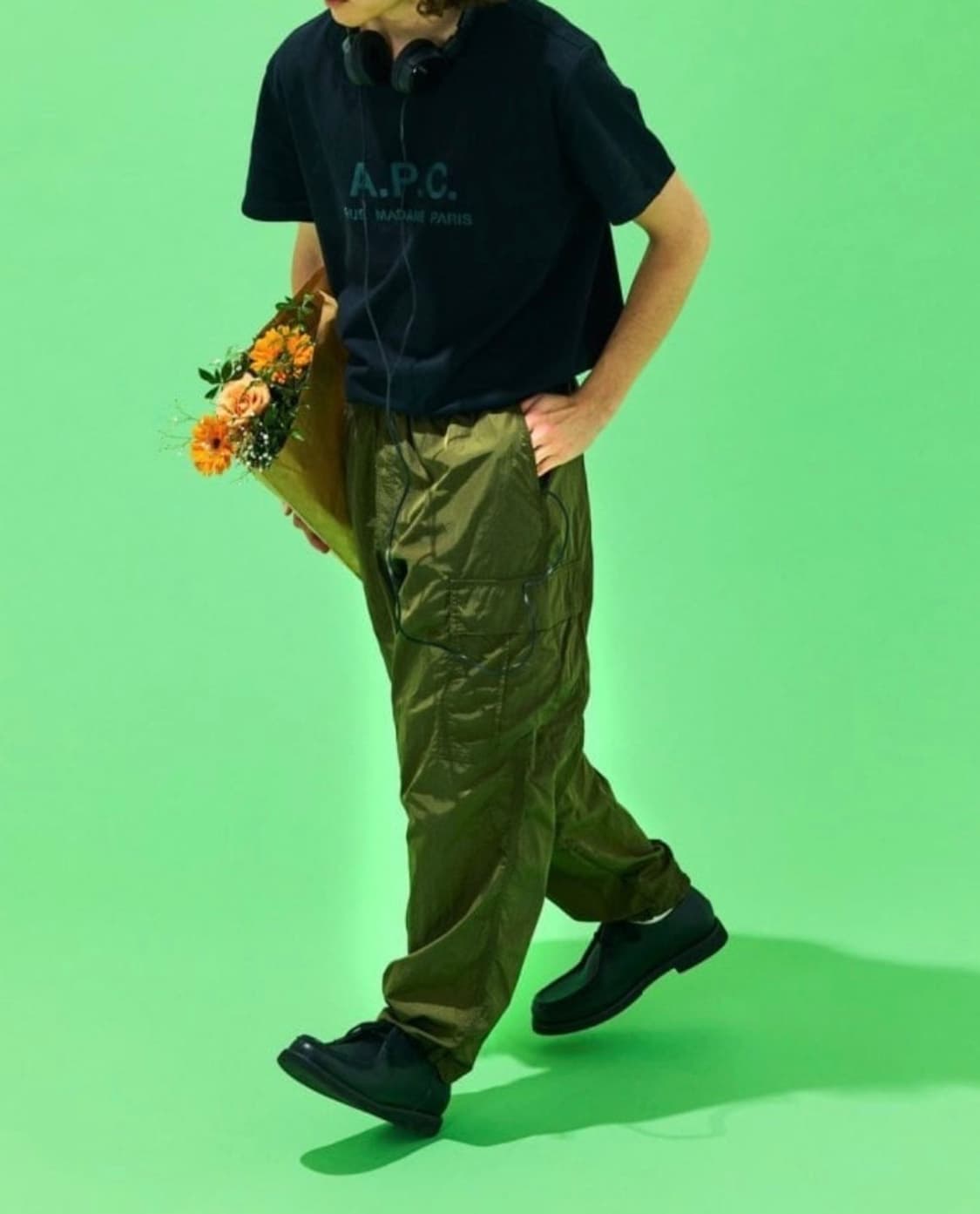 프릭스스토어 와이드 래그 나일론 카고팬츠 블랙 L 상품이미지1