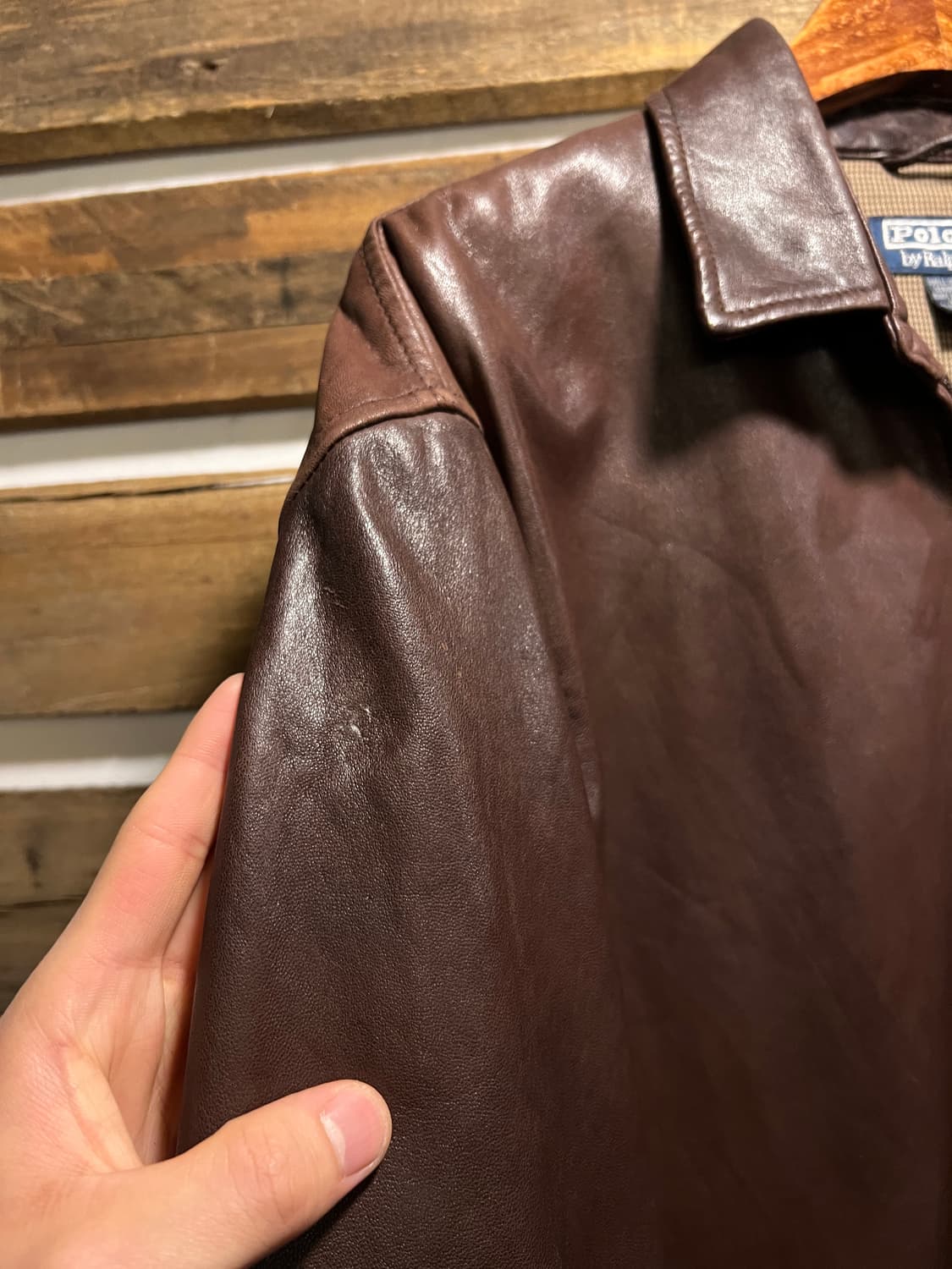 [M]폴로 랄프로렌 맥스웰 브라운 램스킨 레더 자켓 상품이미지6