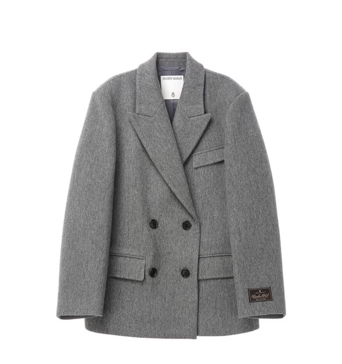 메종마레 Peaked Half Coat Wool, Grey 상품이미지1
