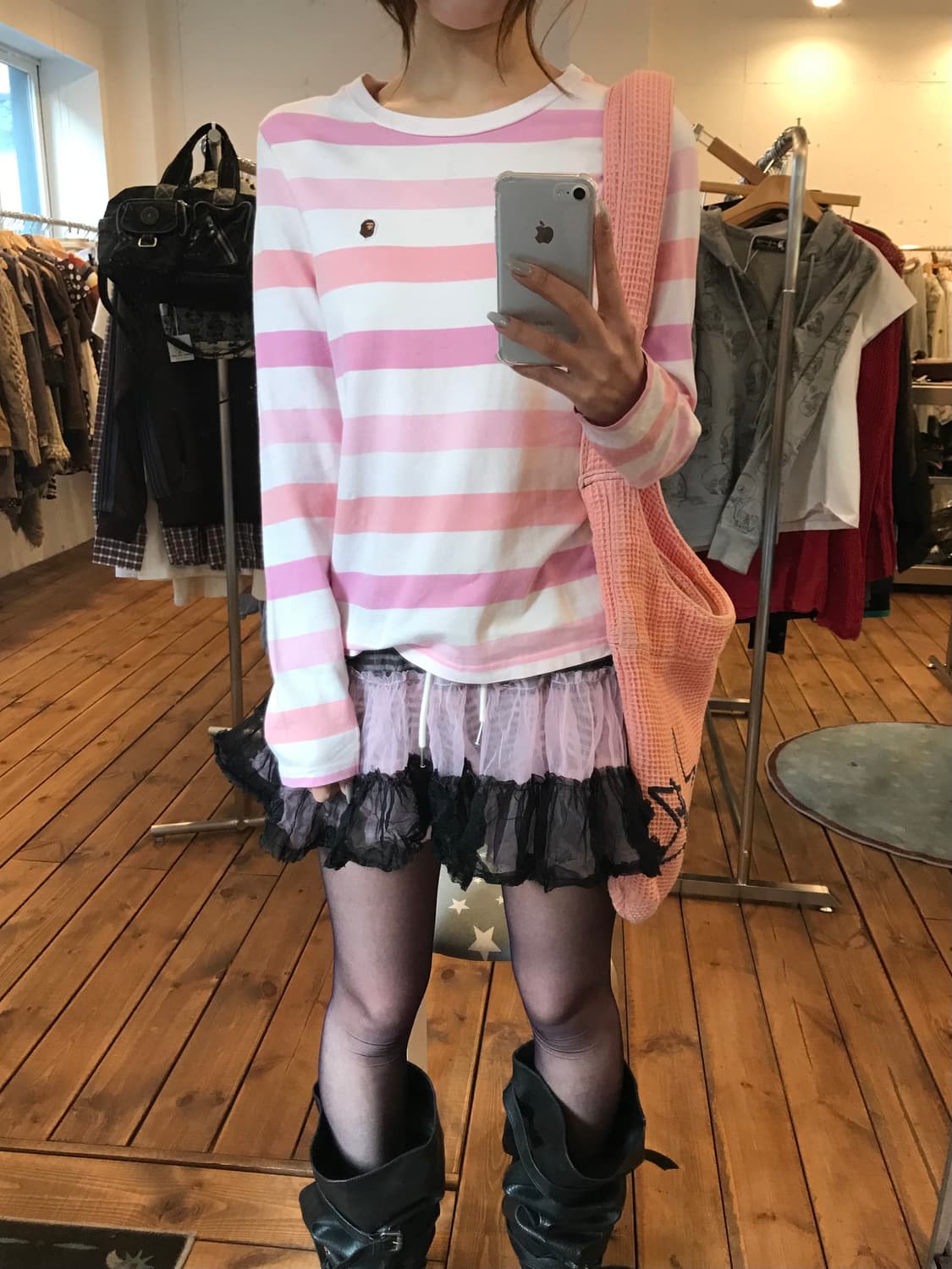 베이프 핑크 롱슬리브 상품이미지3