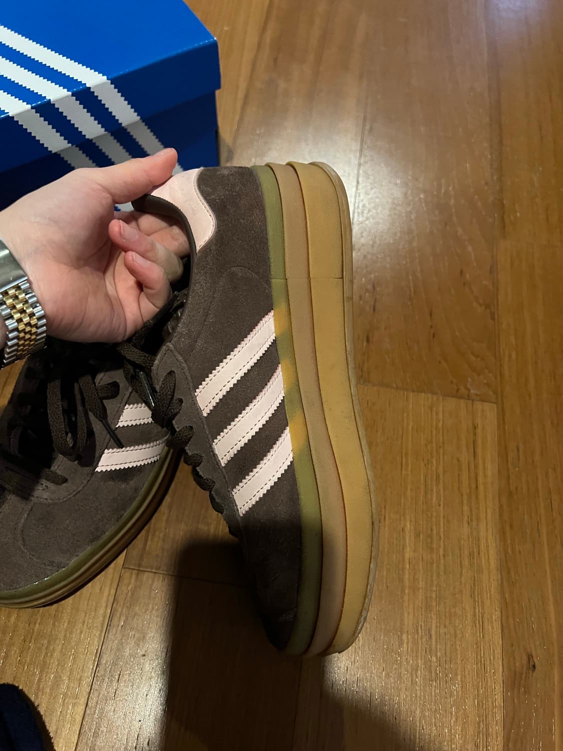 아디다스 가젤 볼드 브라운 245 플랫폼 키높이 상품이미지7