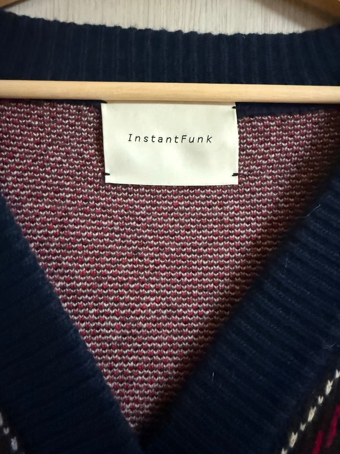 인스턴트 펑크 아가일 패턴 니트 가디건 상품이미지2