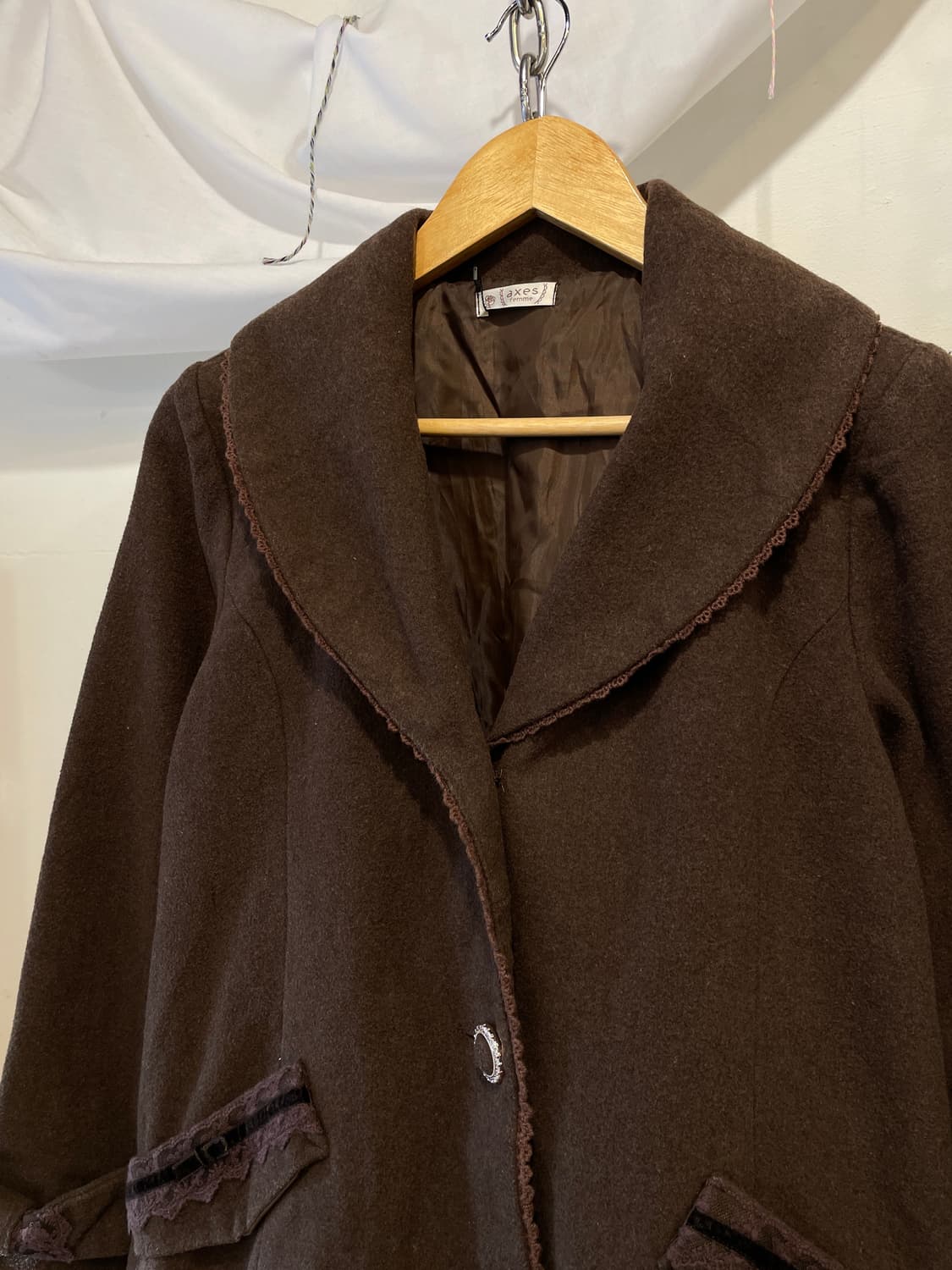 axes femme 엑시즈팜 자수 리본 브라운 코트 러블리 갸루 상품이미지5