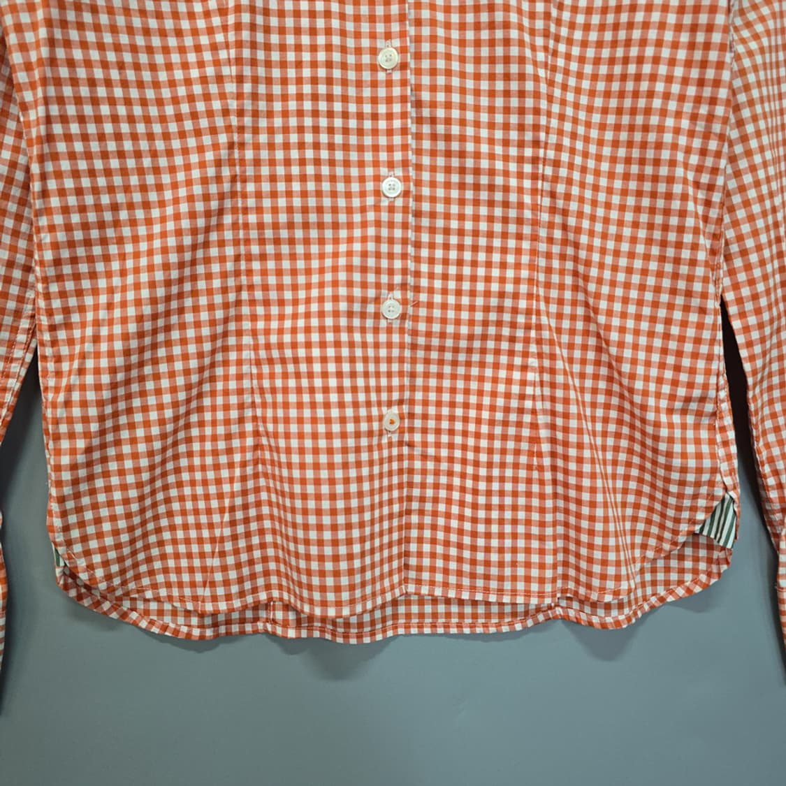 타미힐피거 깅엄 체크 셔츠 오렌지 85 상품이미지3
