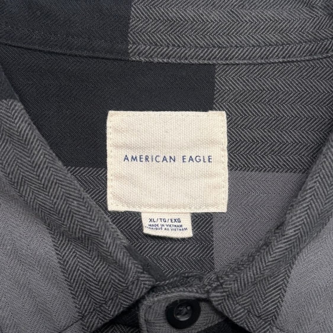 AMERICAN EAGLE 코튼 체크 워크셔츠 그레이 XL 상품이미지5