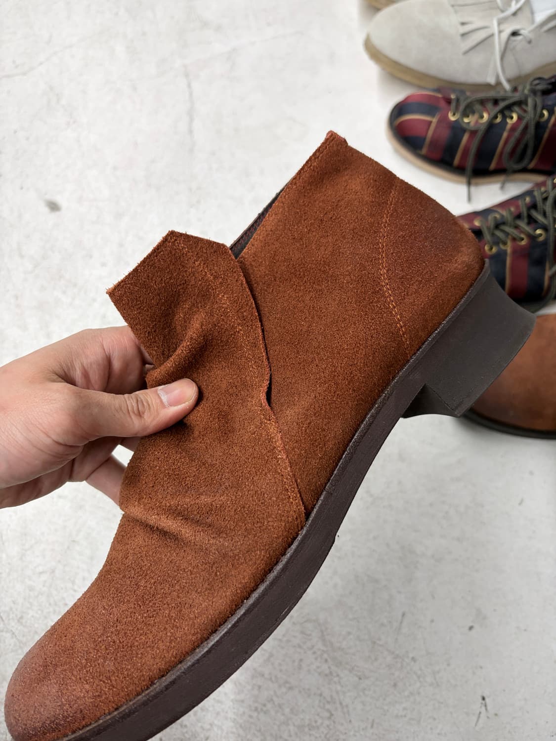 no id 드레이프 레더 슈즈 상품이미지3