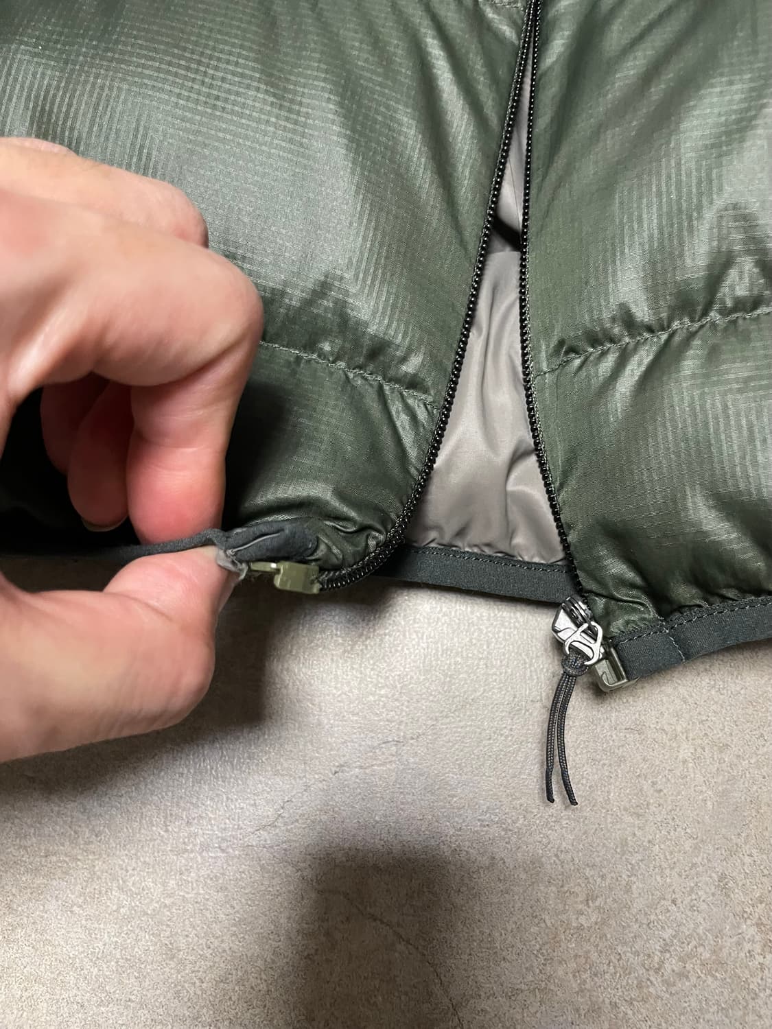 빈티지 몽벨 라이트 알파인 구스 다운 패딩 자켓 올리브 카키 상품이미지4