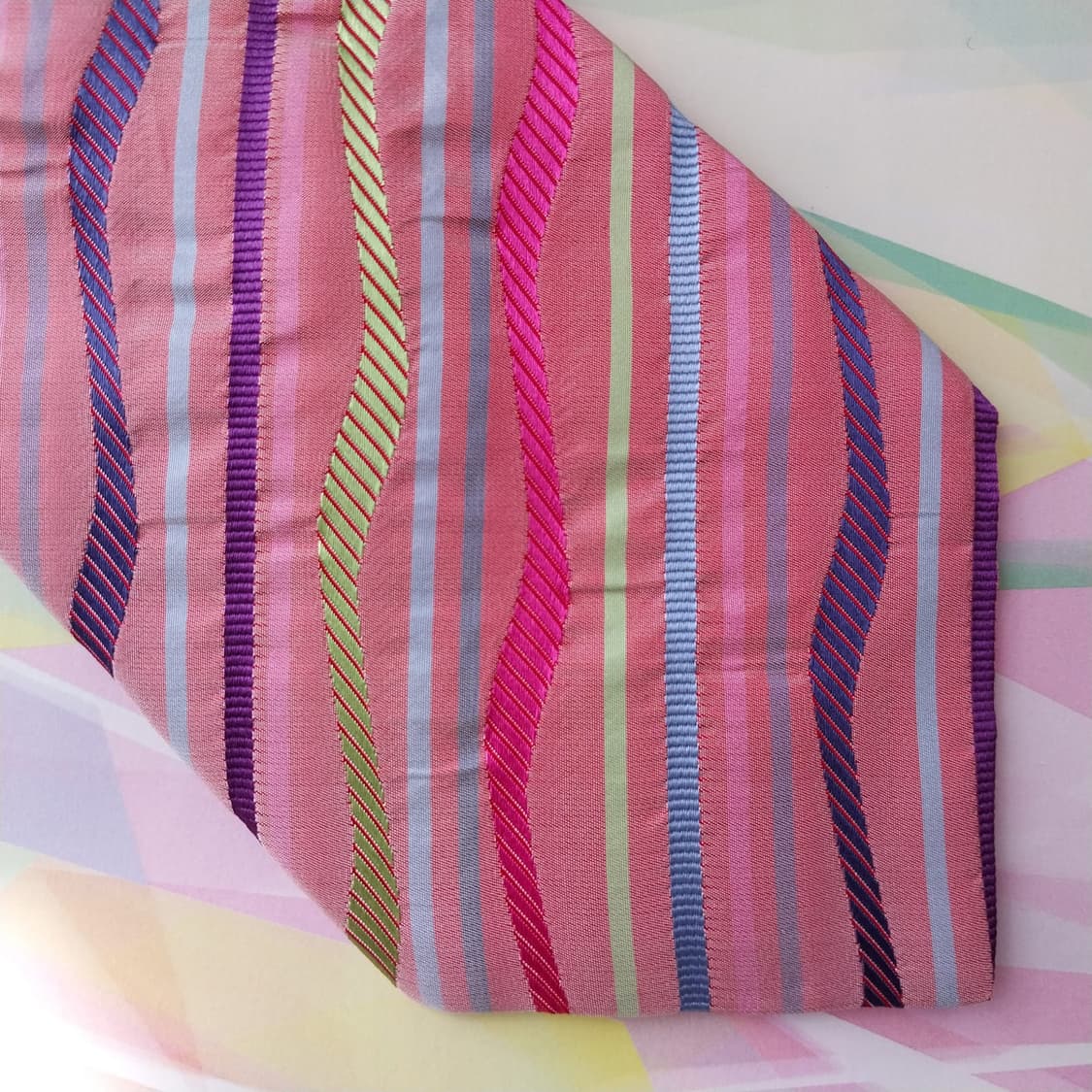 미쏘니 핑크 멀티 스트라이프 넥타이 9.1cm S~A+등급 K2540 상품이미지7