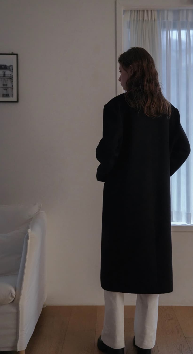 드헤베 Classic Single Long Coat [Black] 상품이미지3