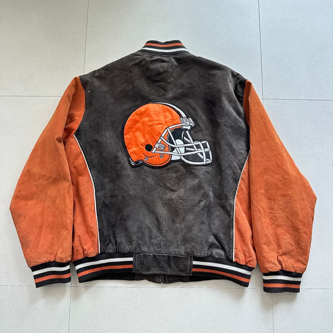 NFL 브라운스 G-III 리얼레더 바시티 자켓 XL 상품이미지8