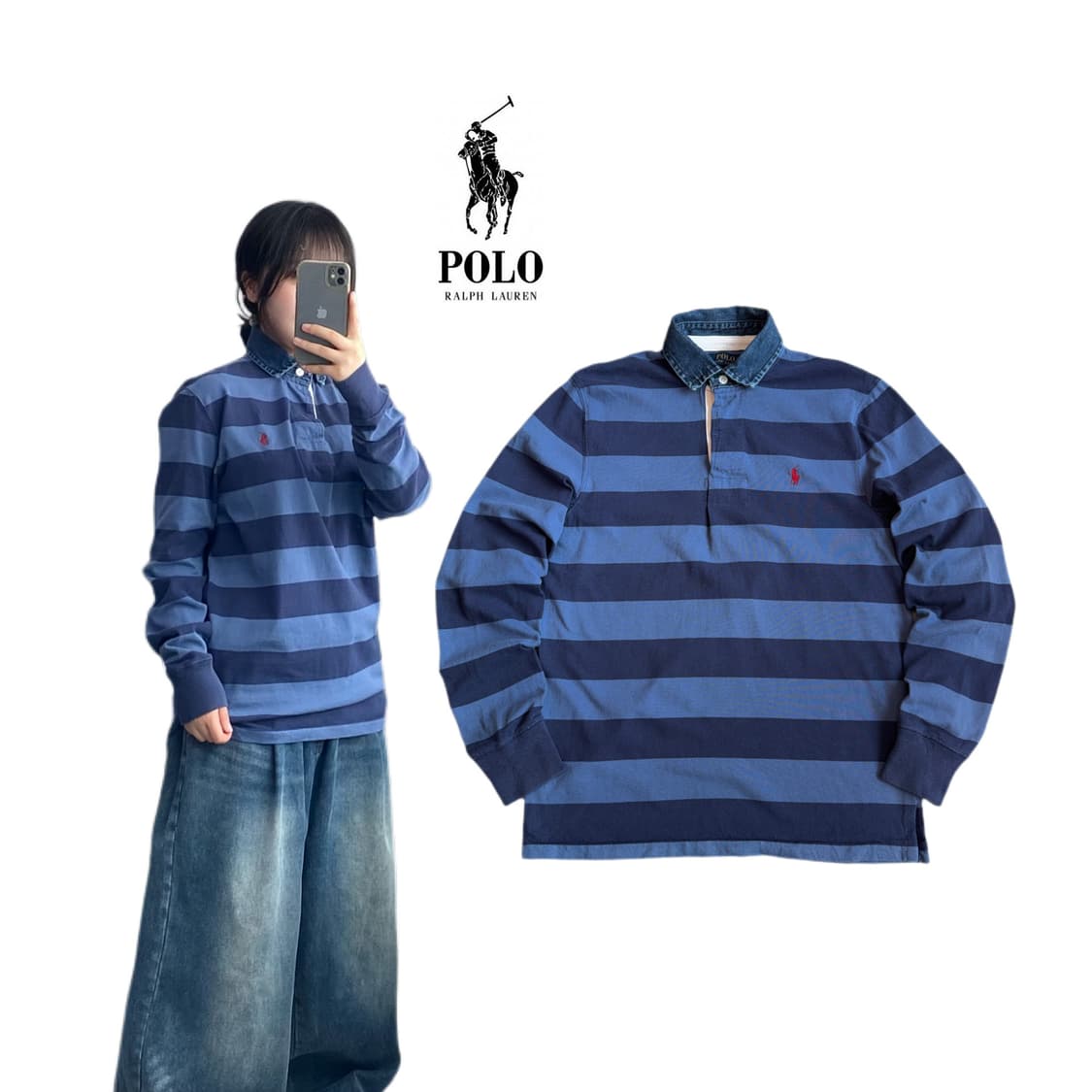 폴로 신형 포니 PK 럭비 카라 긴팔 티셔츠 상품이미지1
