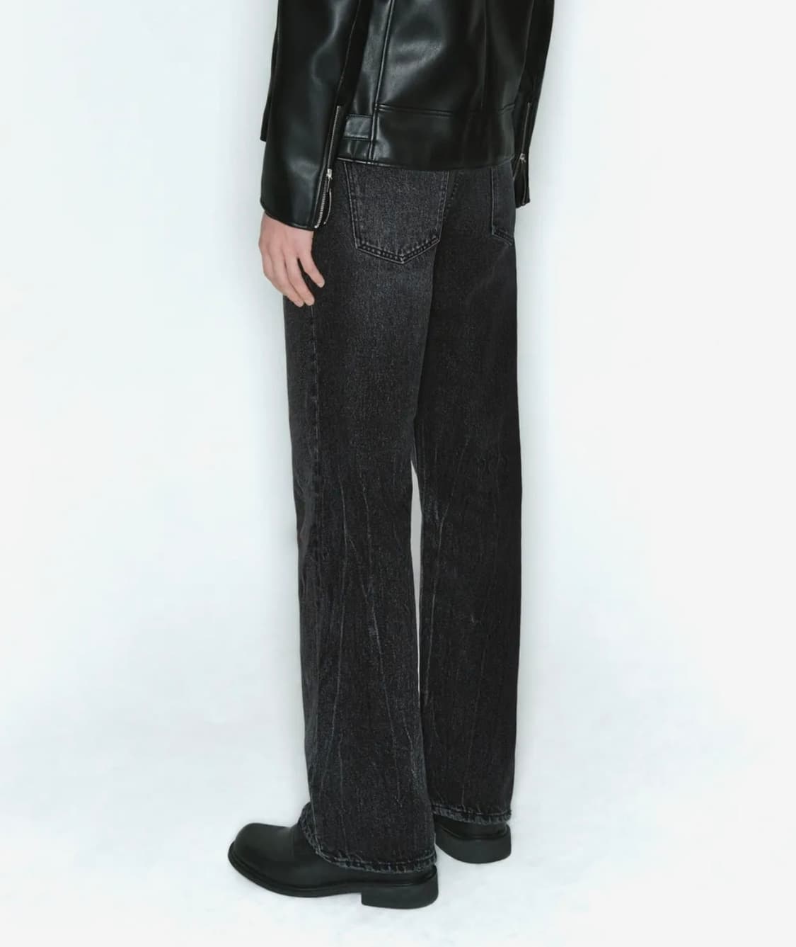 블랙 워싱 데님 흑청바지 32 상품이미지2