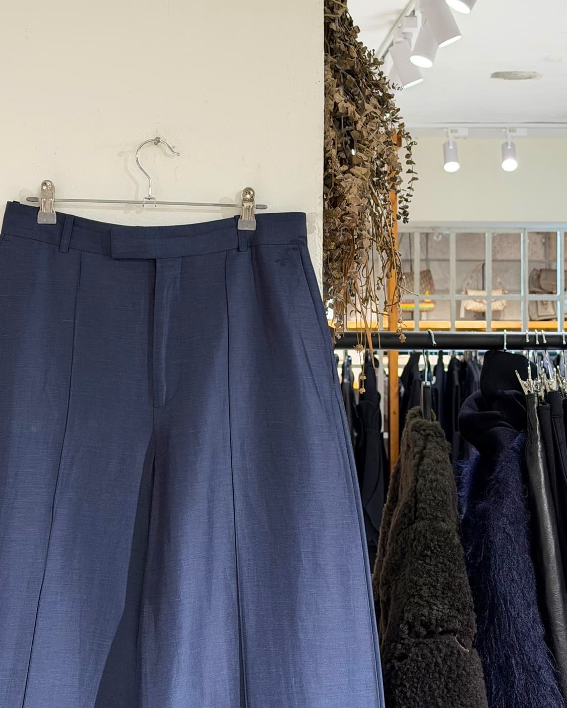 셀린느 네이비그레이 코튼 린넨 와이드 팬츠  상품이미지3