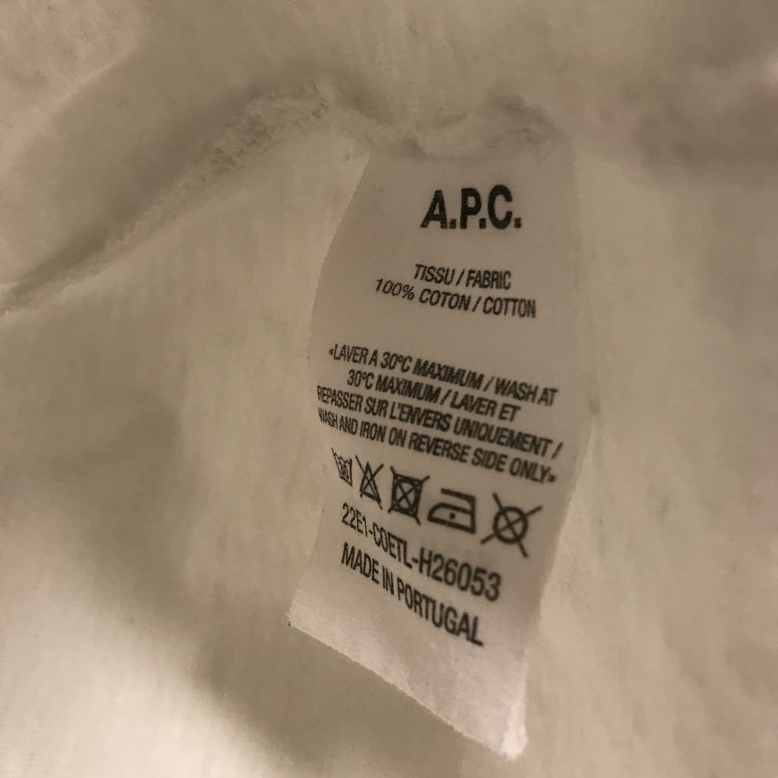 APC 아페쎄 반팔 티셔츠 화이트 L 상품이미지6