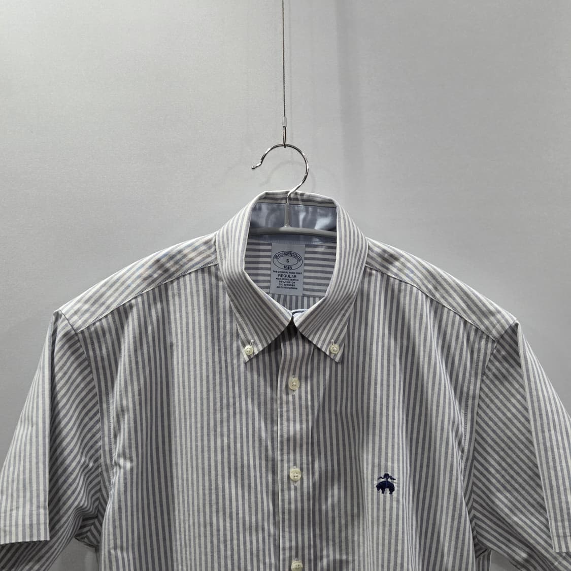 브룩스브라더스 버튼다운 스트라이프 옥스포드 반팔셔츠 S 상품이미지2