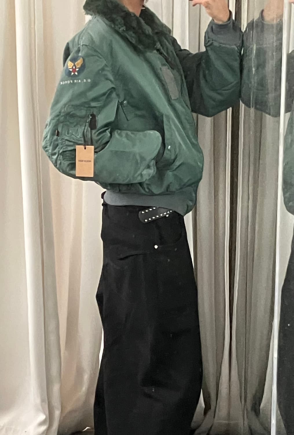 알파인더스트리 세이지 그린 B-15D 항공점퍼 L 상품이미지8