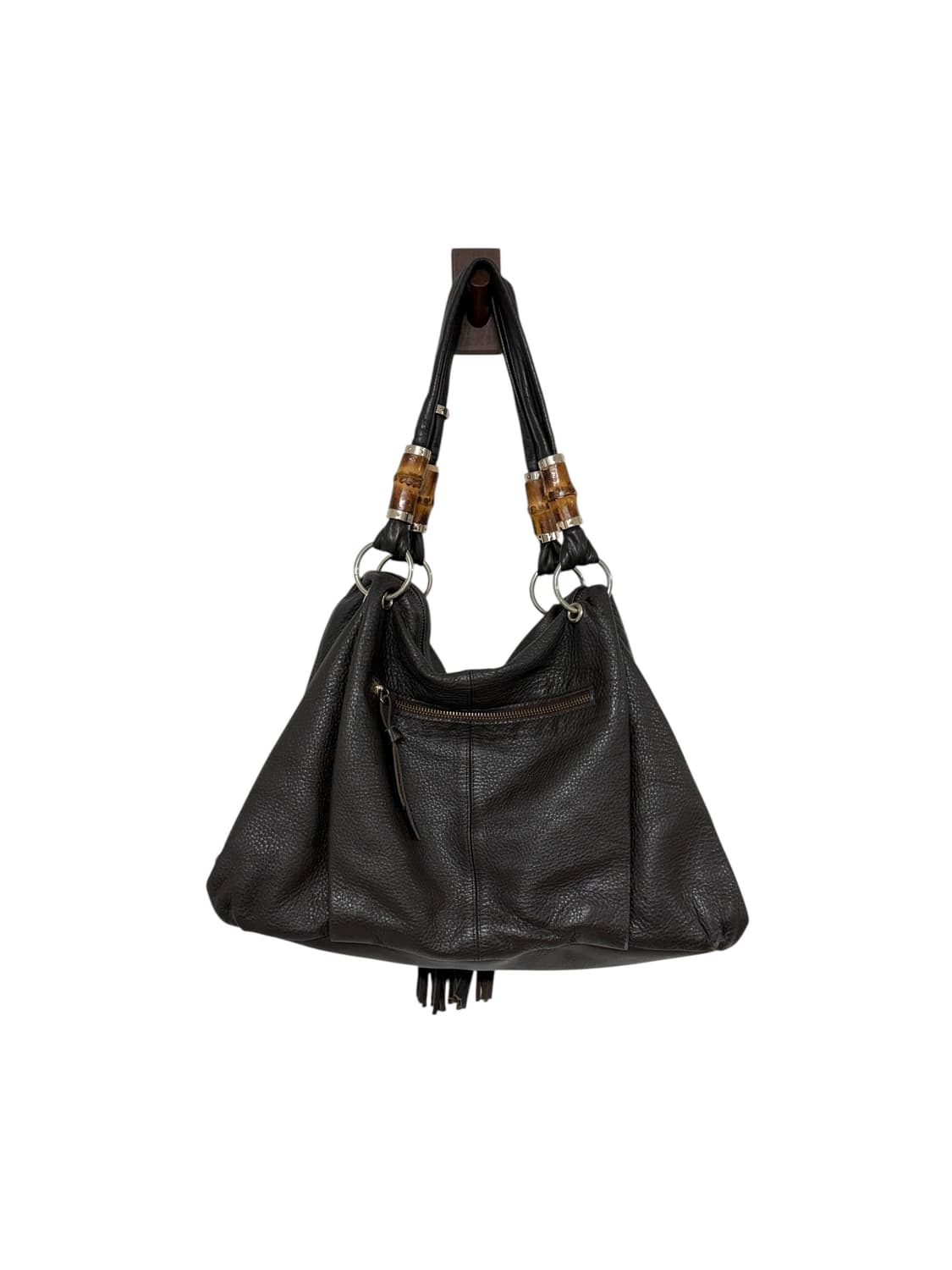 빈티지 뱀부 브라운 숄더백 상품이미지3