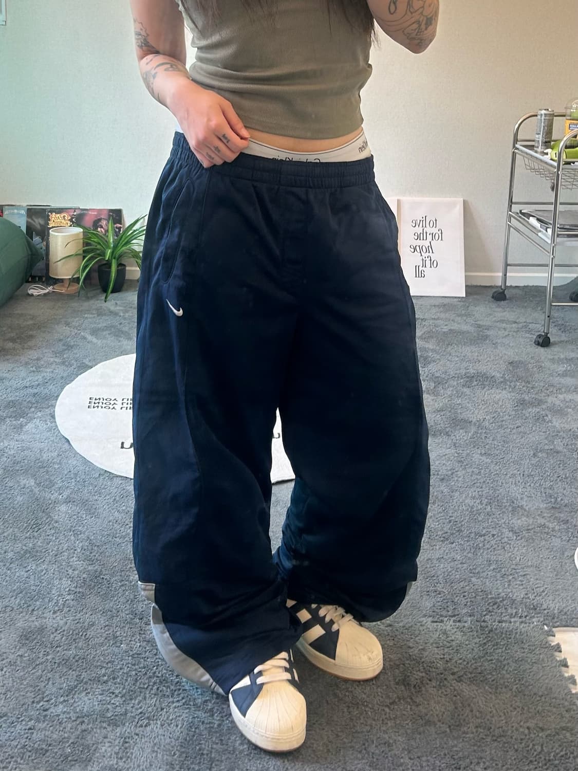 90s NIKE 네이비 져지 트랙팬츠 상품이미지1