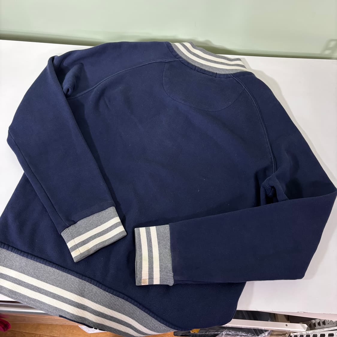 100 빈폴 네이비 엘보우패치 바시티자켓 상품이미지3