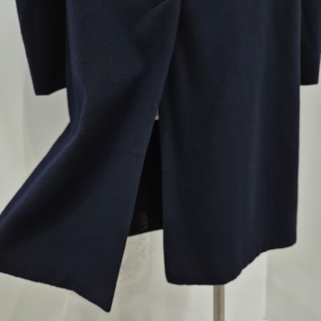 버진울80 캐시미어20 남녀공용 네이비 롱코트  상품이미지7