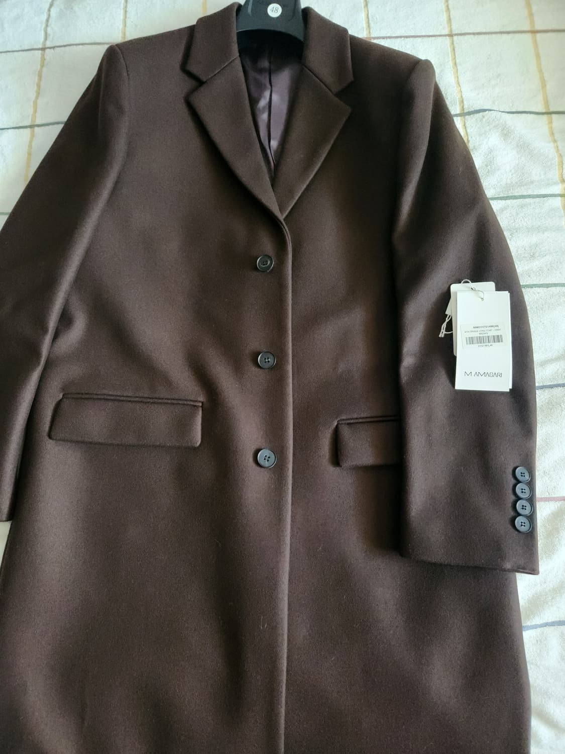 마마가리 컬렉션무드 다크브라운 싱글 롱코트 48 상품이미지2