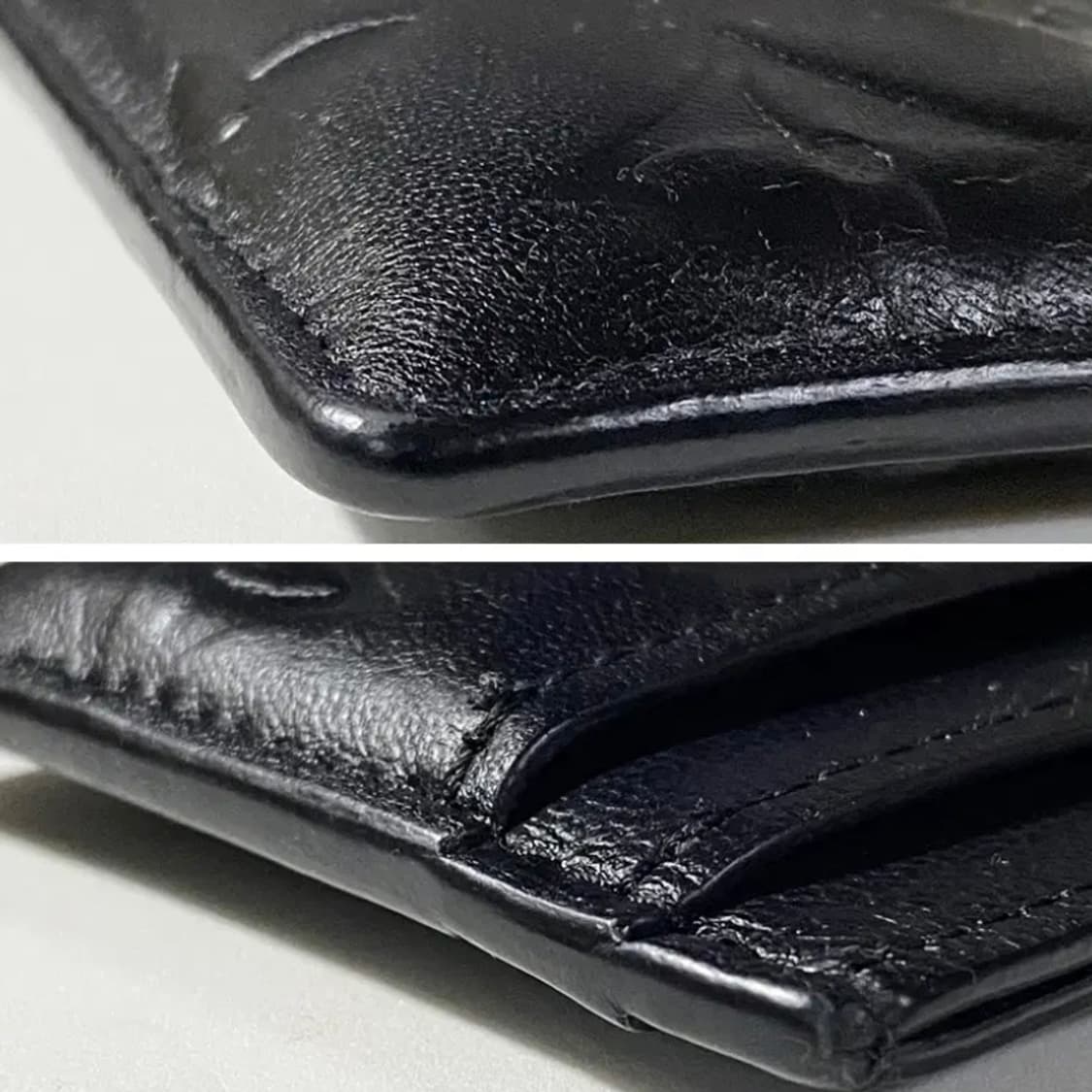 [정품] 루이비통  LV 모노그램 블랙 엠보스드 램스킨 H32 카드지갑 상품이미지8