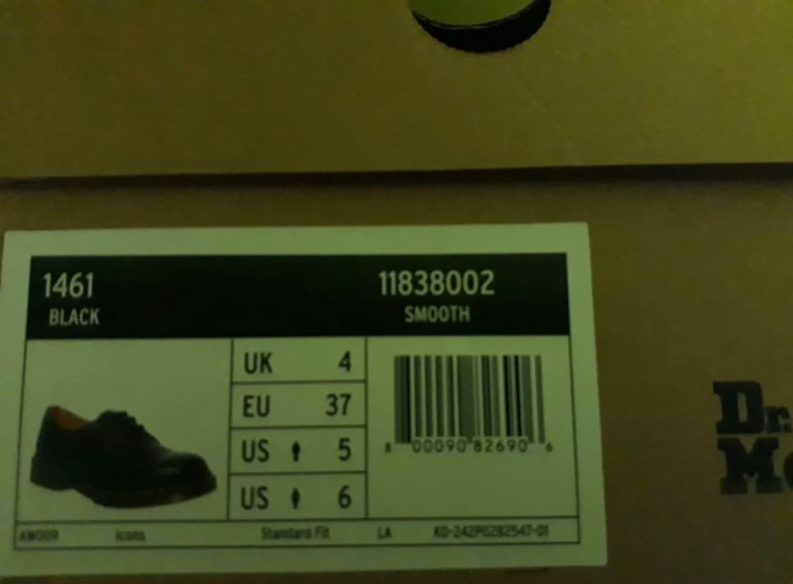 닥터마틴 1461 3홀 스무스 블랙 230 새상품 상품이미지2