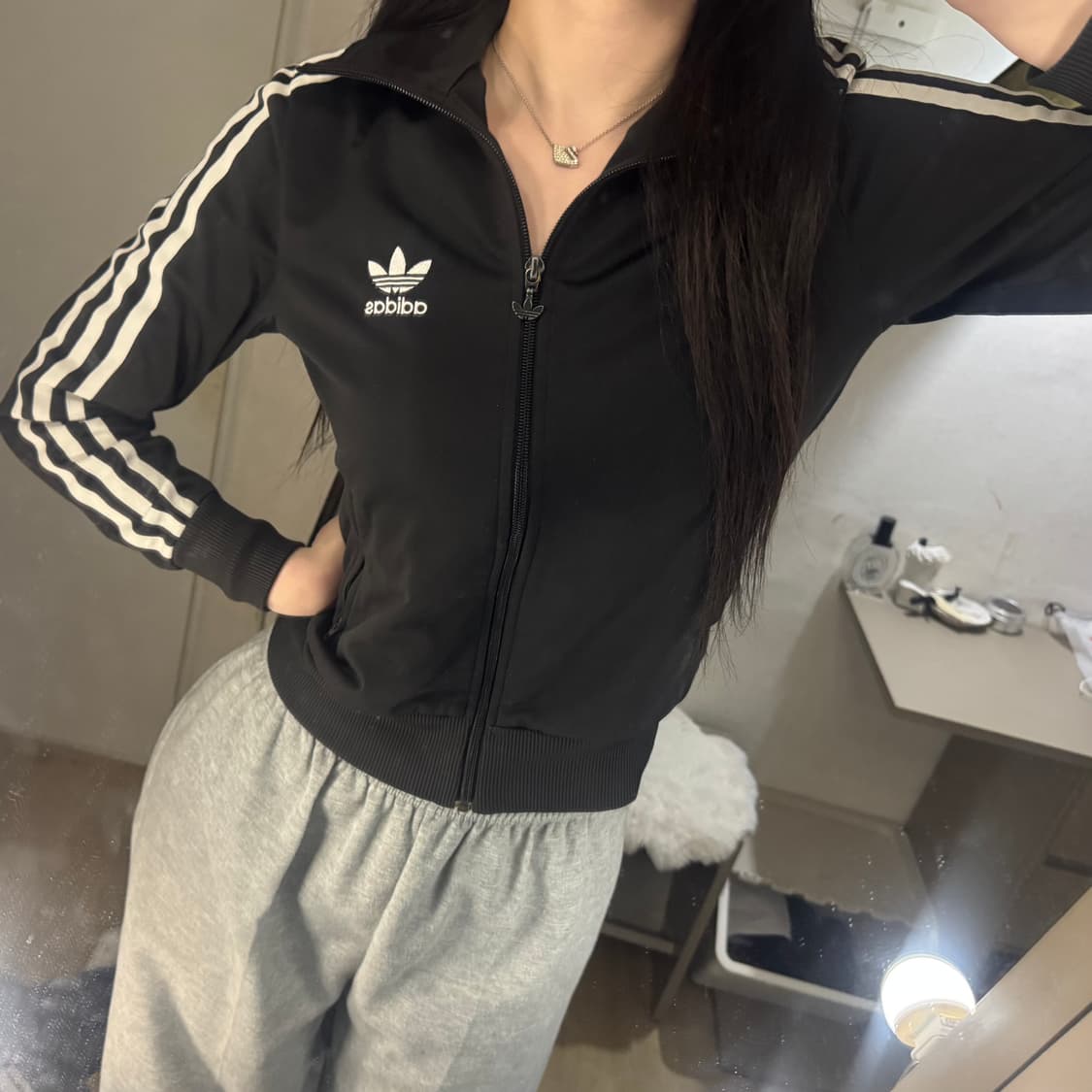 아디다스 불꽃파이어버드 트랙탑 져지 흰검 등판포인트🤍🖤 상품이미지2