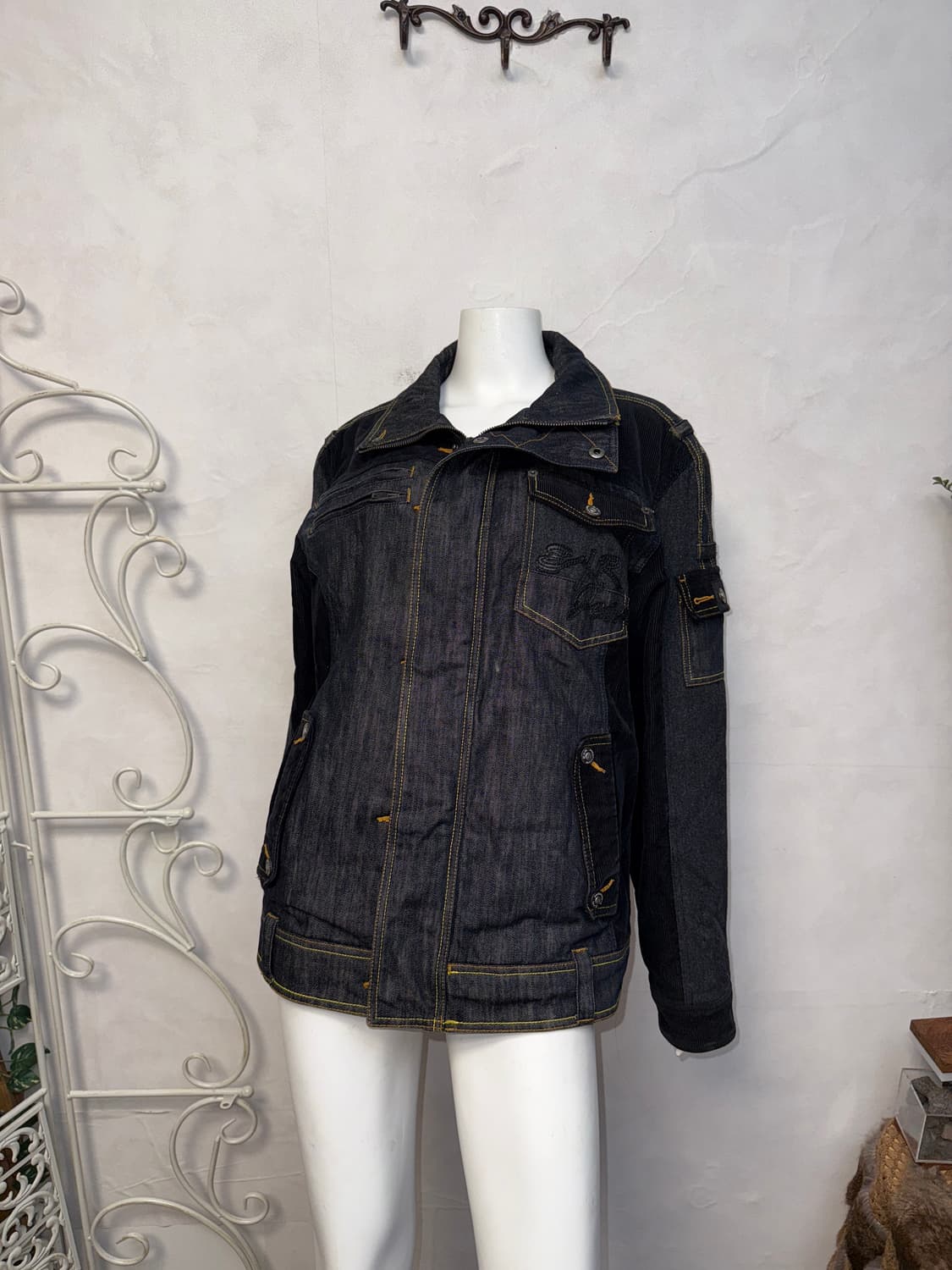EXR raw denim pocket patch padded jacket 상품이미지7
