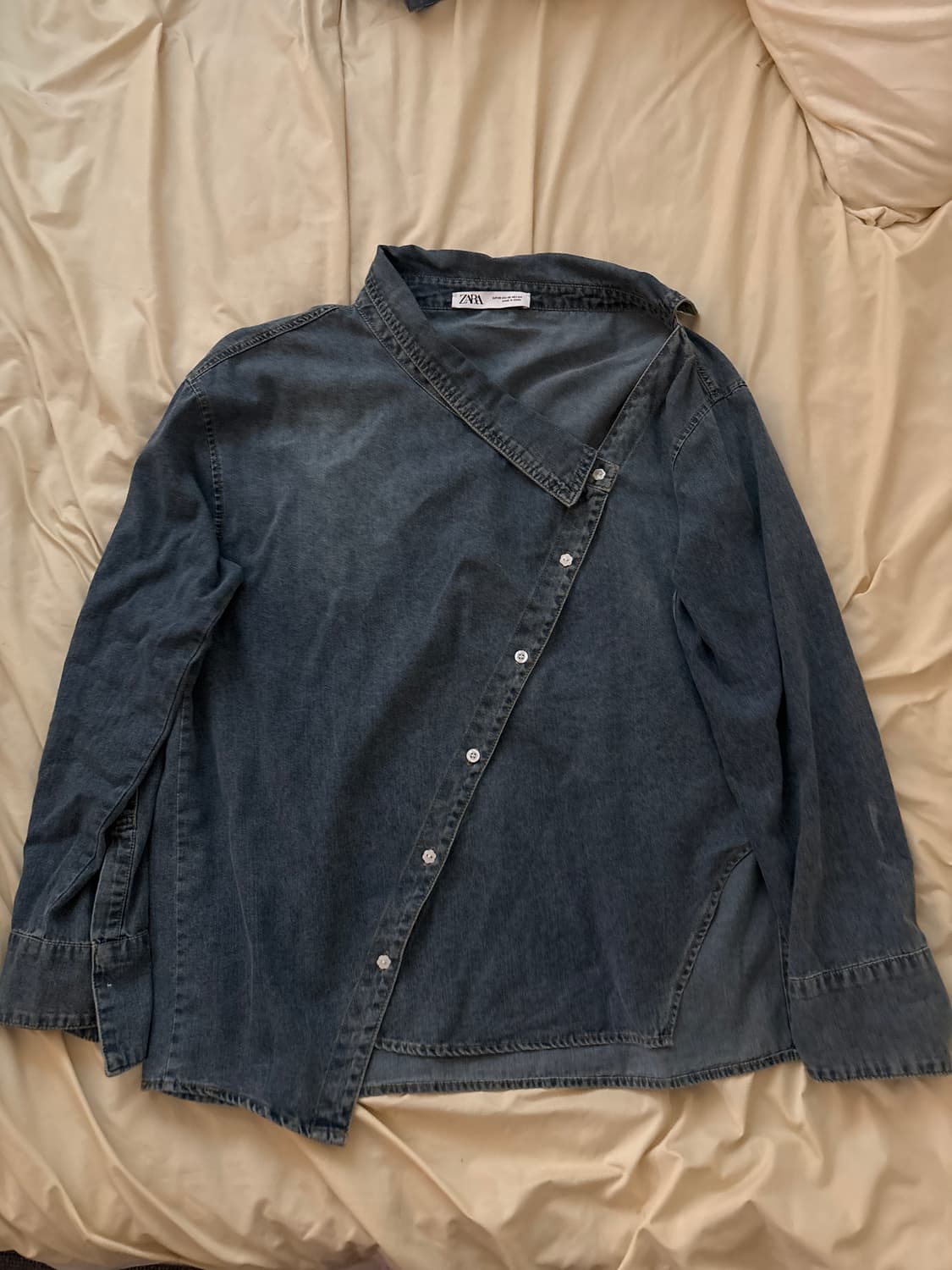 zara curved denim shirts 상품이미지1