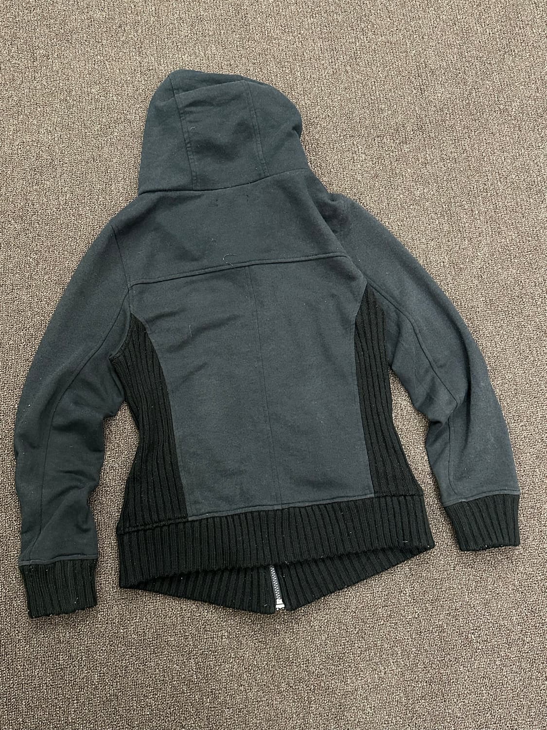 L)imp 빈티지 여성 투웨이 레이어드 블랙 후드집업 상품이미지3