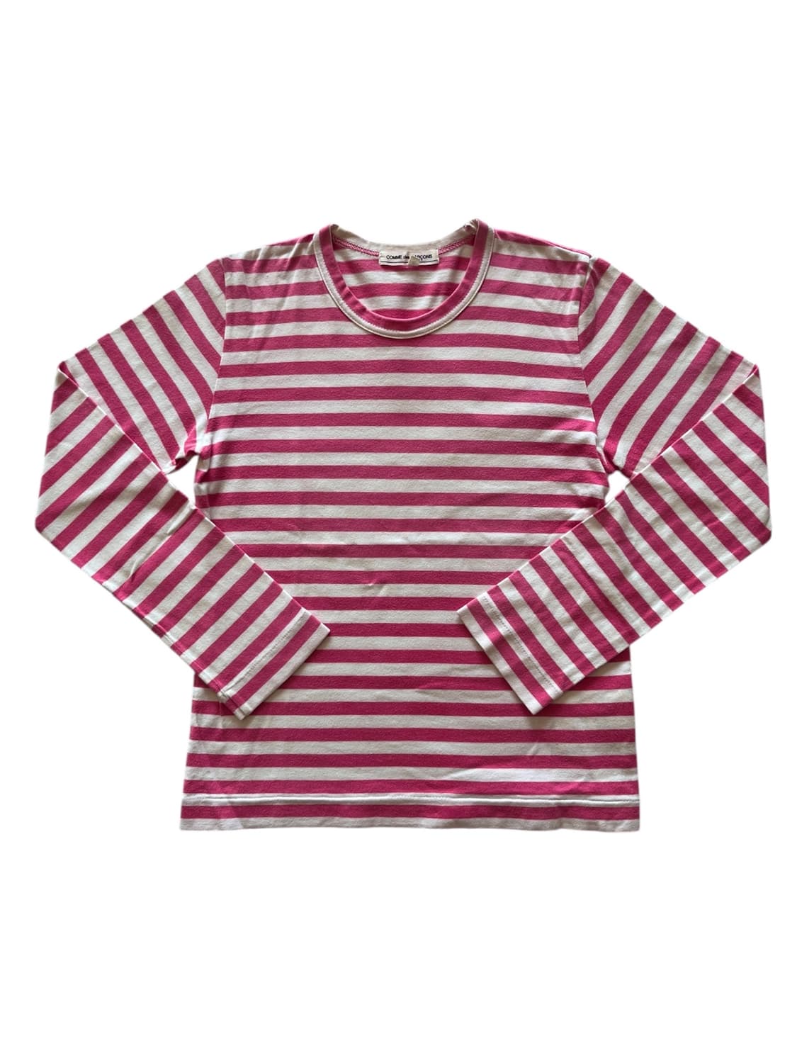 꼼데가르송 핑크 스트라이프 롱 슬리브 긴팔 티셔츠 상품이미지1