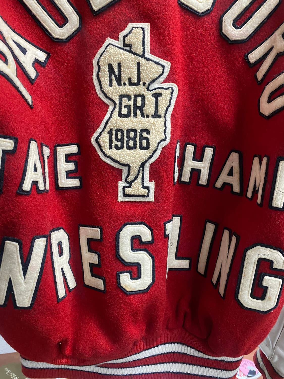 미국 빈티지 80s 레드/화이트 바시티 자켓  상품이미지8