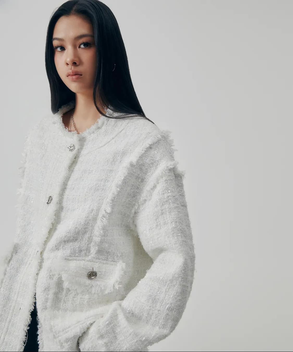 트리밍버드 Frayed Trim Tweed Over-fit Jacket 상품이미지2