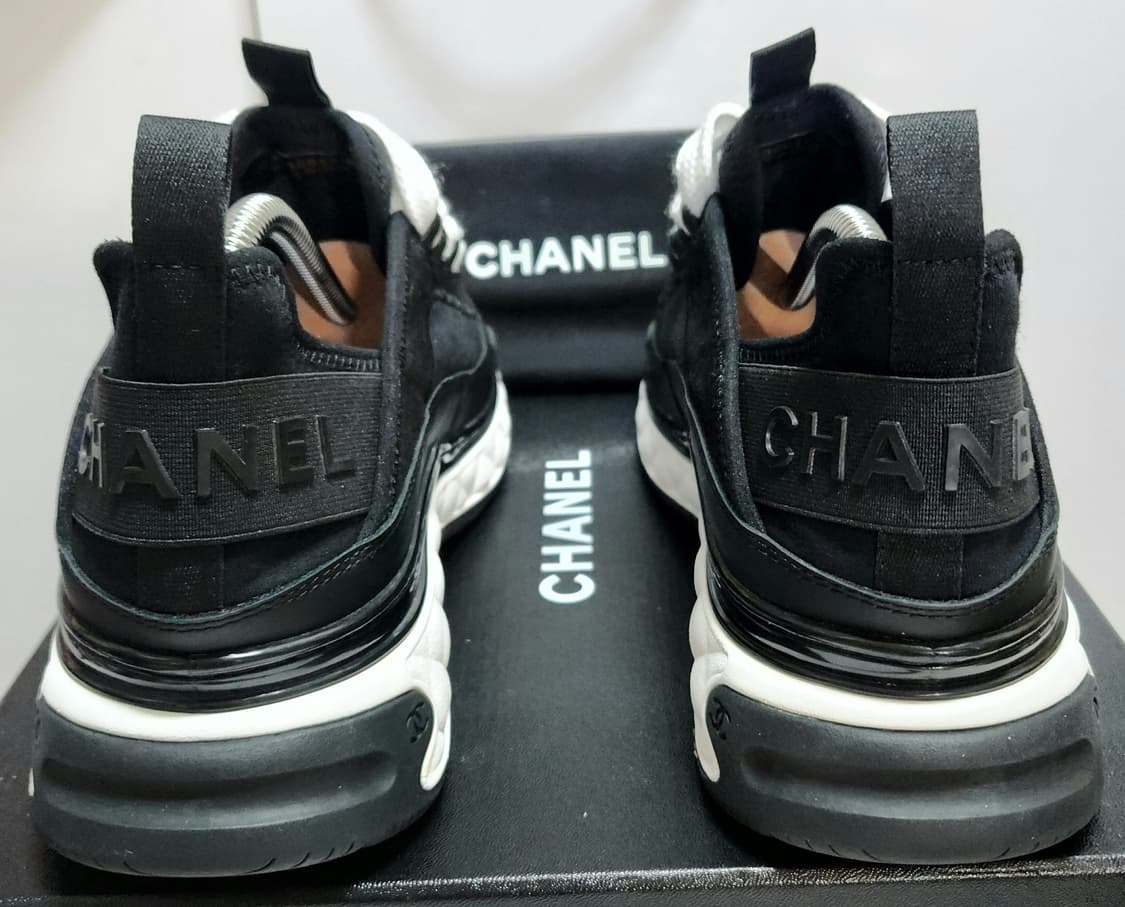 [정품) 샤넬 스니커즈 운동화 믹스드 파이버 스웨이드 카프스킨& 골드40 상품이미지7