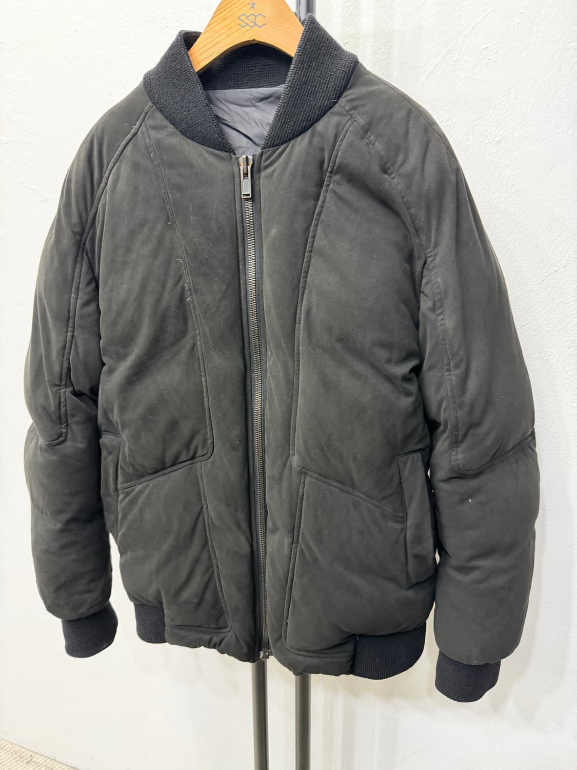 정품) 시스템옴므 한섬 블랙 봄버 구스패딩 자켓 95 상품이미지3