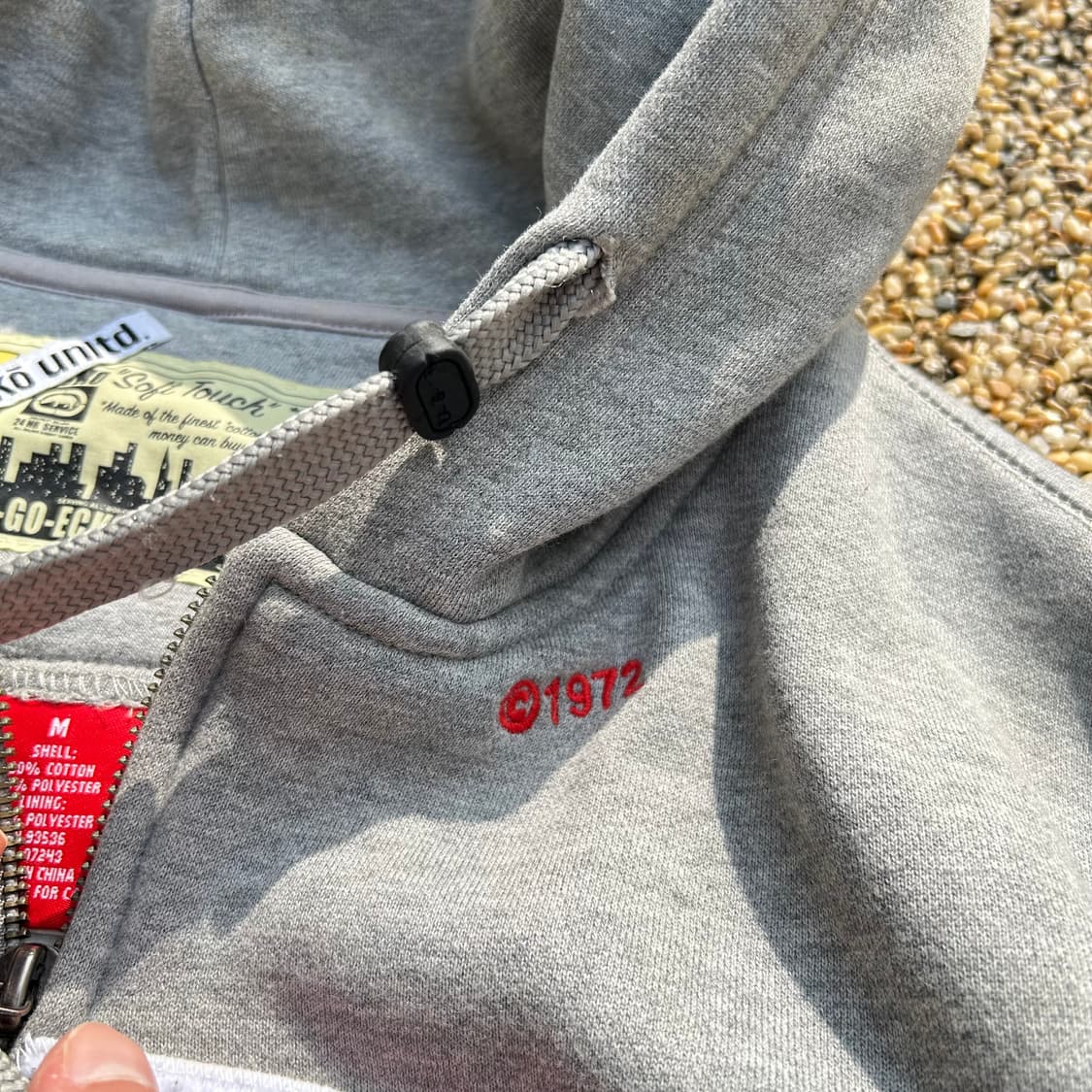 에코 올드스쿨 빅로고 헤비 후드집업 상품이미지5