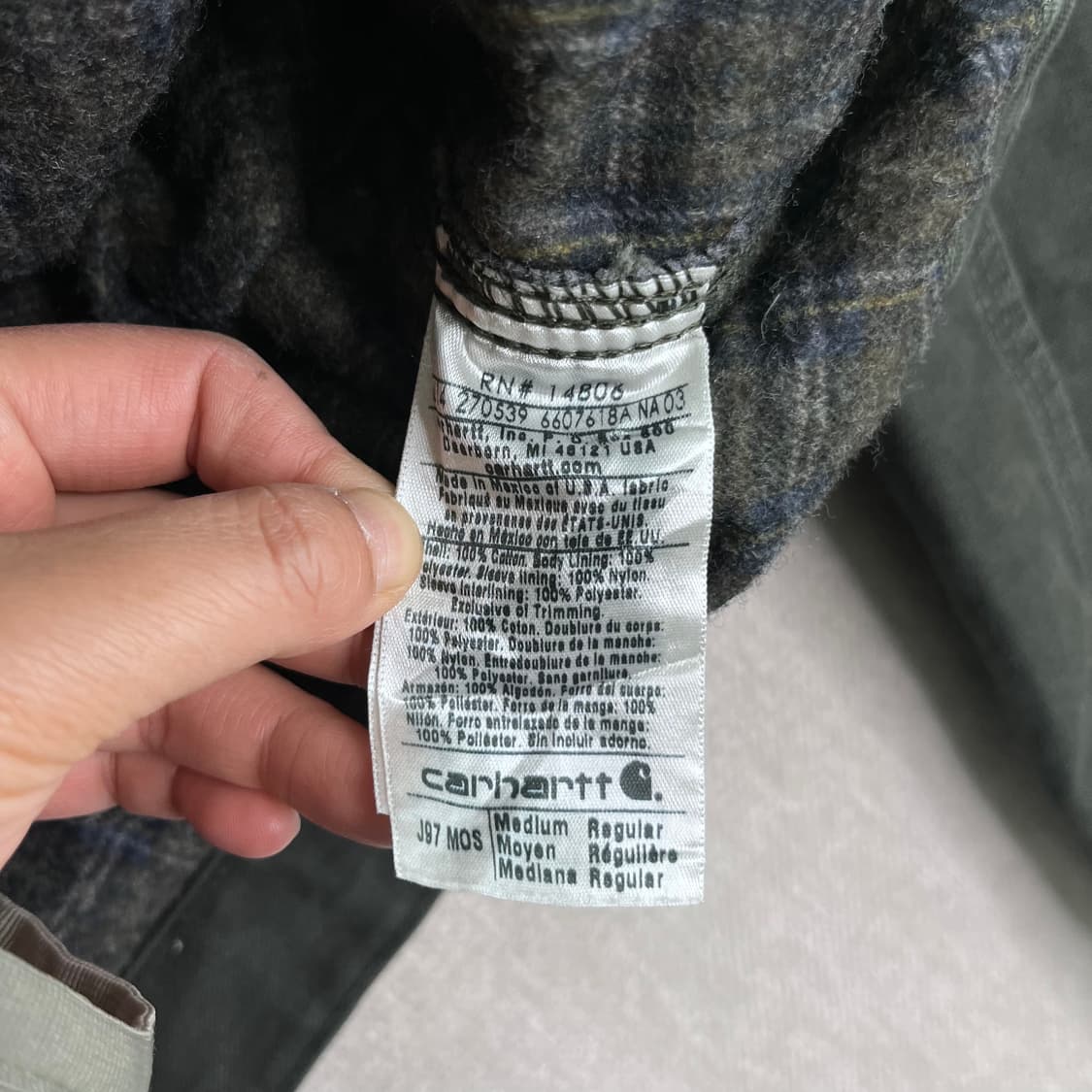 100 90s 칼하트  j97 대장급 모스그린 빈티지 워크자켓 상품이미지5