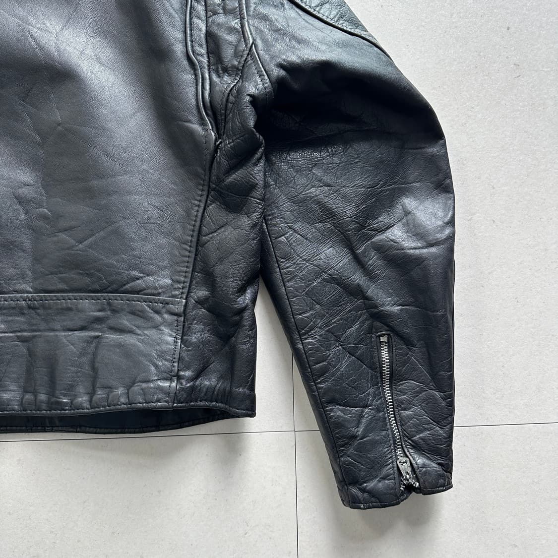 70s [희귀/52] 쇼트 퍼펙토 618 빈티지 레더 자켓 상품이미지9