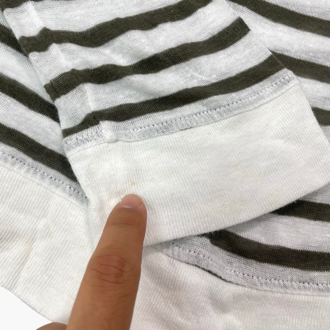 알렉산더왕 카키 스트라이프 린넨 긴팔 티셔츠 85(M) 상품이미지8
